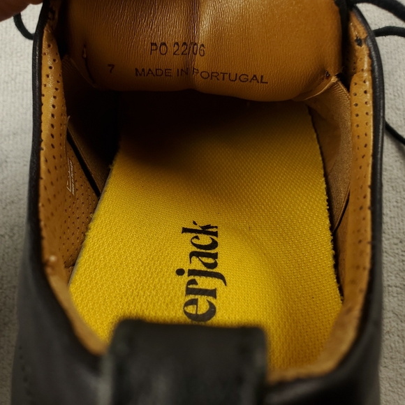 Amberjack The Original Oxford Leather Shoes Mens 7 Onyx Black Casual Dress - Picture 13 of 14